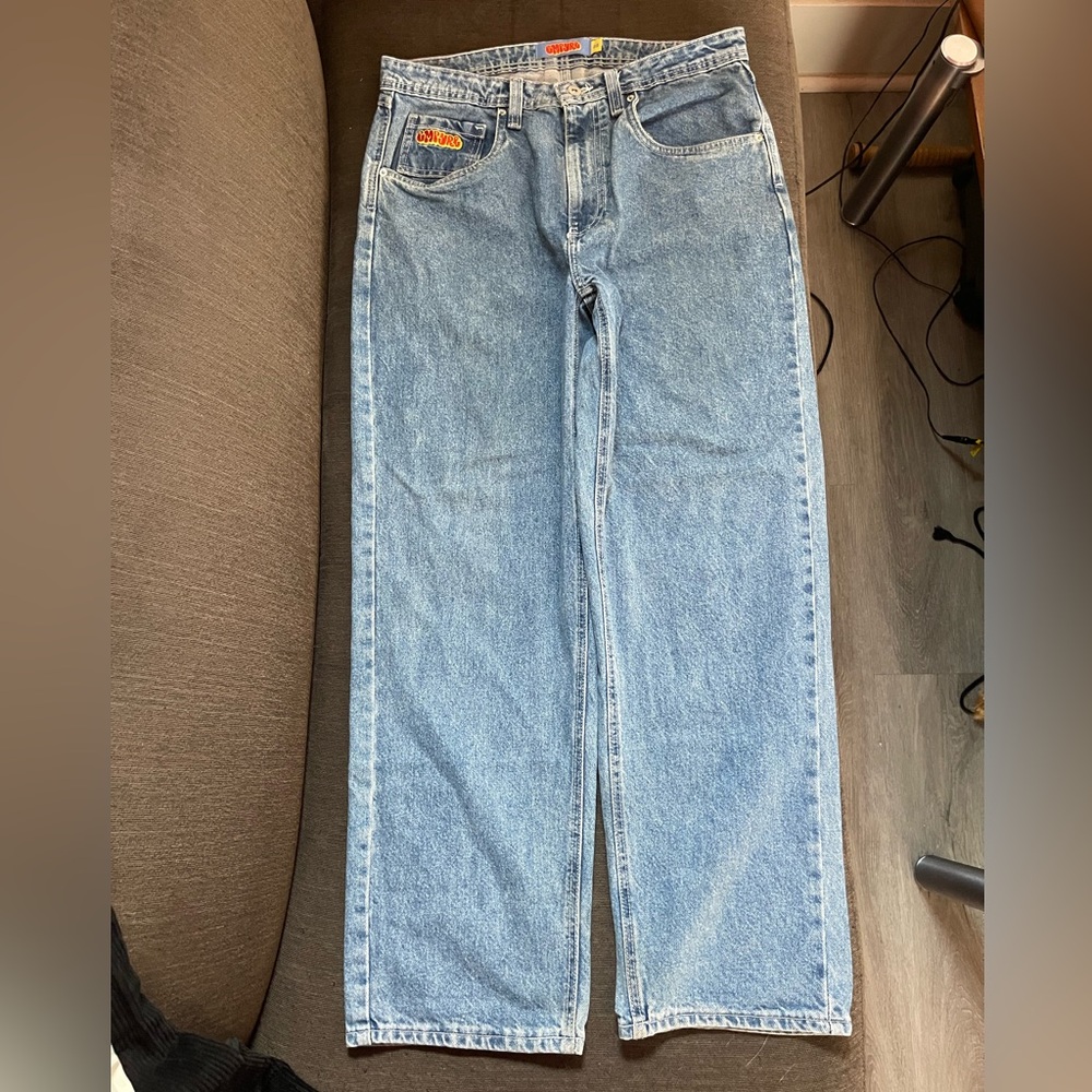 Empyre Blue Denim Jeans with Logo Patch